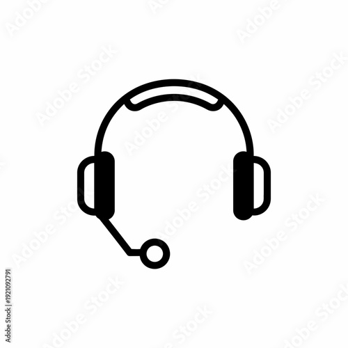 Headset with microphone icon, symbolizing customer support, communication, call center, and online consultation