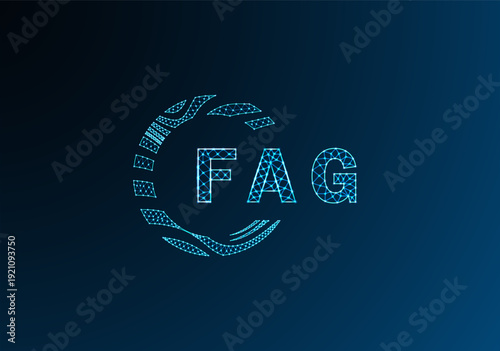Fotografia FAG low poly letter logo vector design