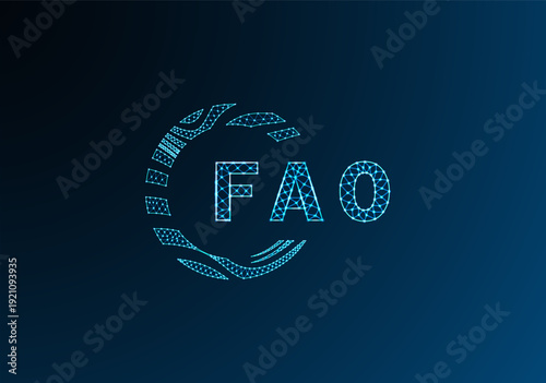 Photos FAO low poly letter logo vector design