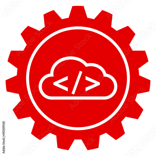 Einstellungen für Cloud Programmierung und Coding als Vektor Grafik transparentes PNG Icon Design