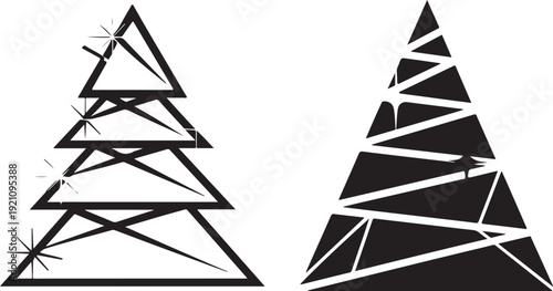 Minimal Christmas Tree Geometric Luxury Vector