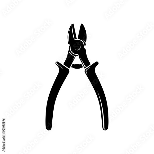 Black and white illustration of pliers.