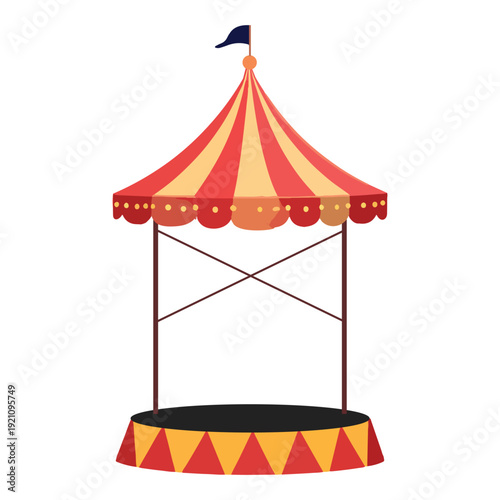 Circus tent icon. Funfair and carnival symbol.