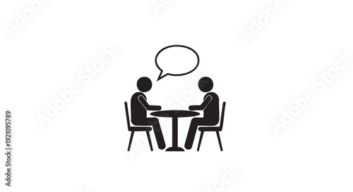 Business Conversation Icon, Communication Symbol Flat Vector