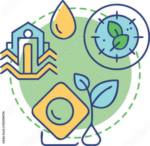 Green energy and sustainable agriculture technology flat vector eco innovation concept