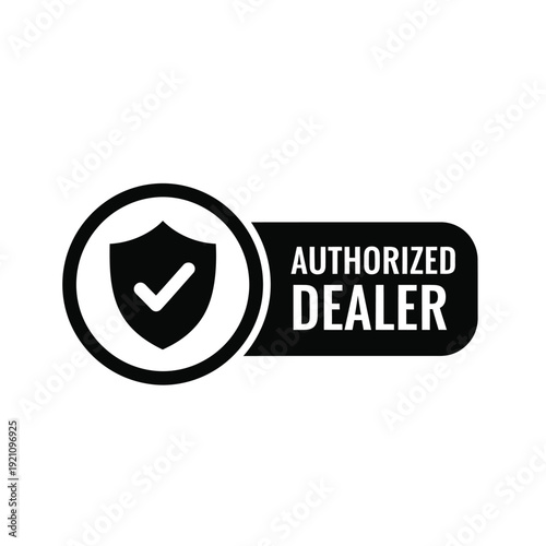 Vector illustration icon authorized dealer icon with shield and checkmark
