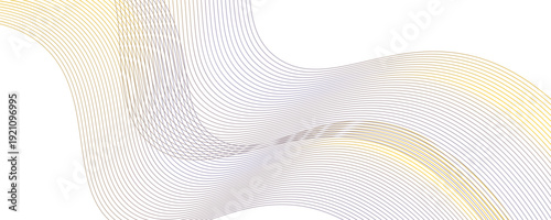 Elegant abstract flowing wave lines with gradient on isolated white vector background.