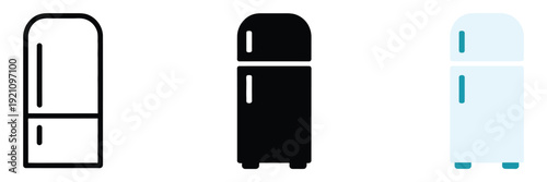 Fridge set icon representing refrigerator, store food, kitchen appliance, household equipment, cold storage concept, and modern vector illustration