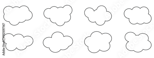 Cloud icon set - vector. cloud symbol in line and glyph style. Vector illustration. Integrated digital web concept background