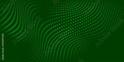 Green LED light green on dark green natural background. Dots with mesh presentation
