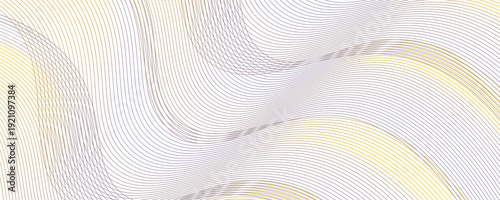 Elegant abstract flowing wave lines with gradient on isolated white vector background.