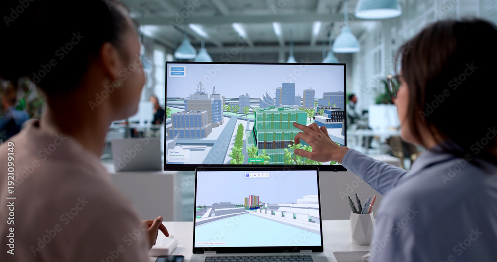 Obraz premium Engineers Using GIS Mapping Technology