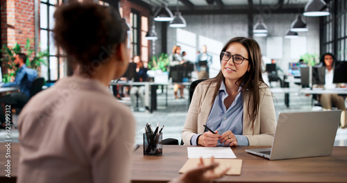 Bild auf Leinwand Corporate Interview: Hiring New Customer Service Employee