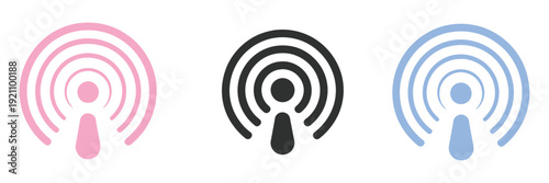 Gradient podcast sound wave visualization featuring blue, purple, and pink frequency bars, dynamic waveform patterns for audio interfaces