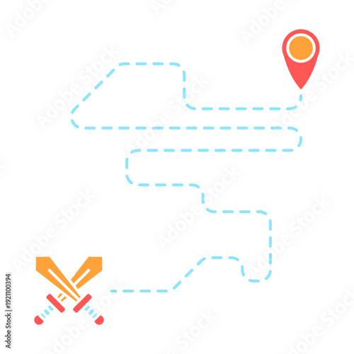 Flat Style Gaming Symbols and Interface Kit, Colorful Game UI Icon Collection in Flat Design