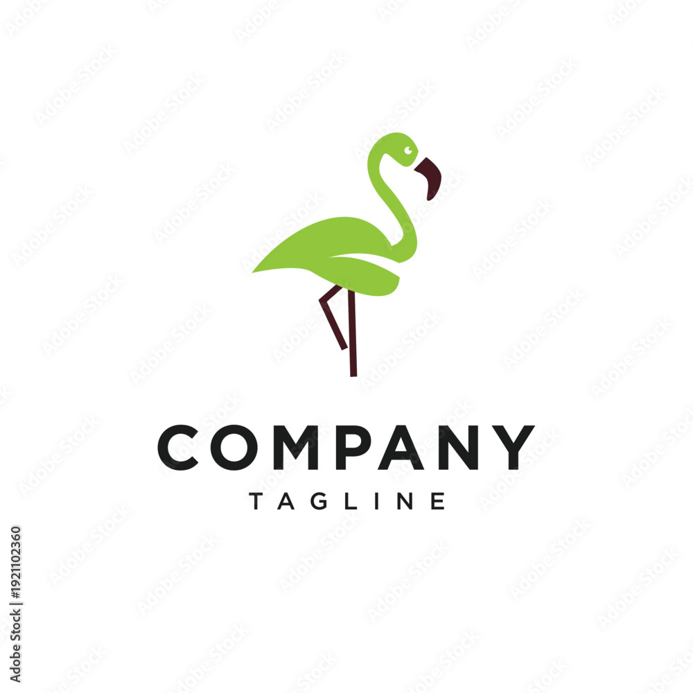 Fototapeta premium Flamingo Leaf Nature Logo Icon Vector