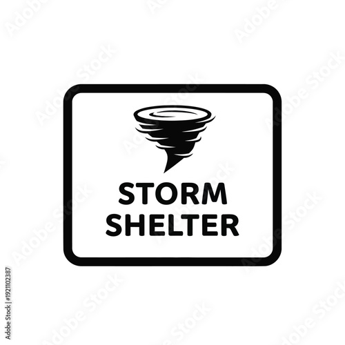 Vector illustration icon storm shelter sign with tornado icon