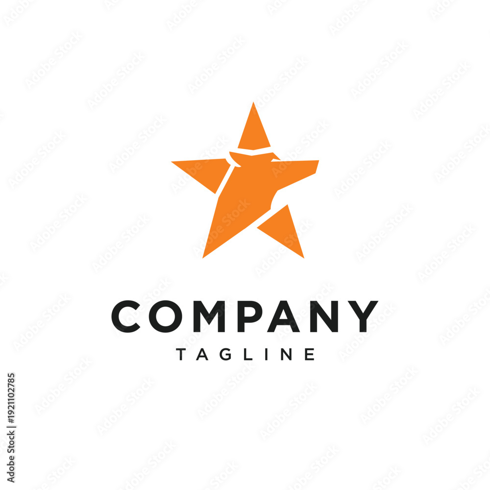 Obraz premium Star Wolf Head Logo Icon Vector