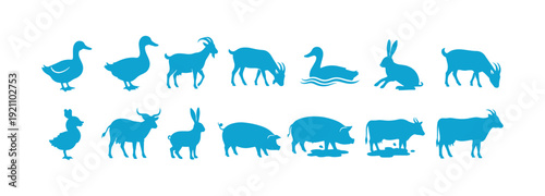 collection of animal silhouettes in vector format