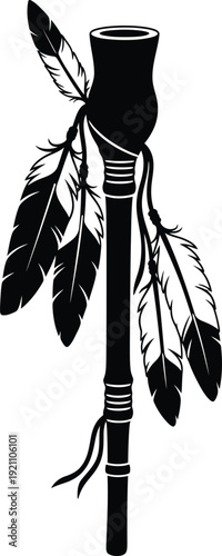 Silhouette of a woman with a sword in black and white vector illustration