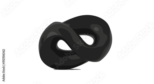 Black rubber dog toy twisted shape.