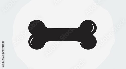 Black Dog Bone Icon Silhouette Illustration.
