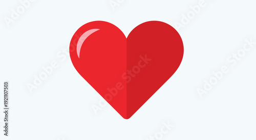 A vibrant red heart shape, symbolizing love, against a white background