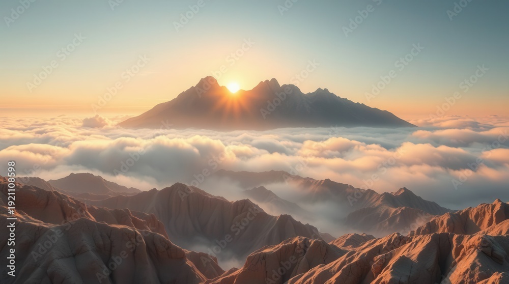 Naklejka premium sunset in the mountains