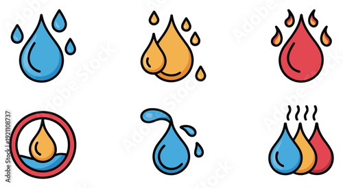 Humidity line art color clean design illustrating moisture levels, weather concept, atmospheric conditions