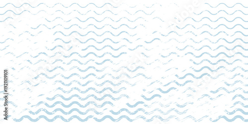 Seamless Wave Pattern, Hand drawn water sea vector background. Wavy beach print, curly grunge paint lines, watercolor stripes. Realistic 3d bubble background.