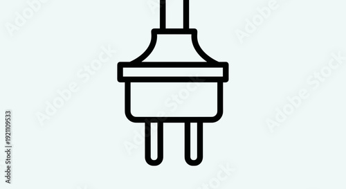 Simple Line Drawing of Electric Plug.