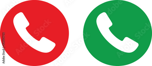 Incoming Call Answer and Reject Symbol Illustration