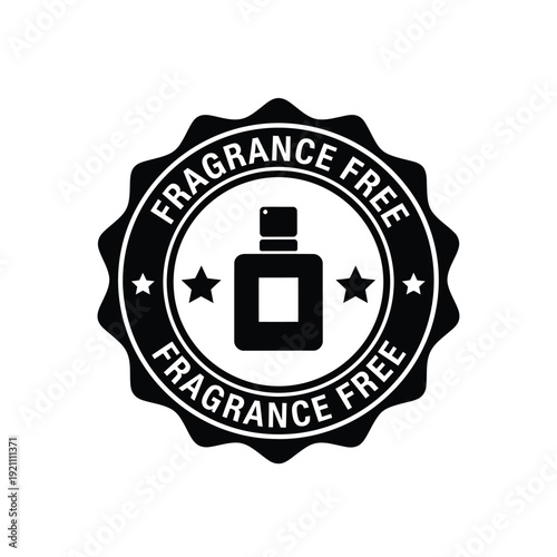 Vector illustration icon black fragrance free badge icon with perfume bottle