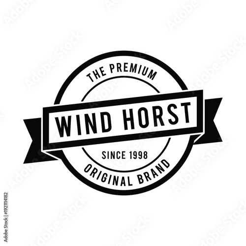 Vector illustration icon wind horst premium original brand label or badge with ribbon