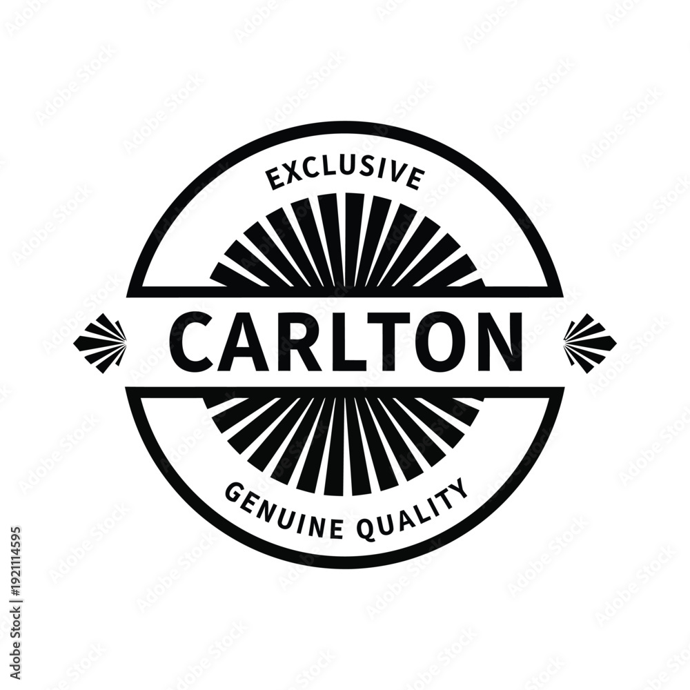 Obraz premium Vector illustration icon carlton exclusive genuine quality black logo emblem