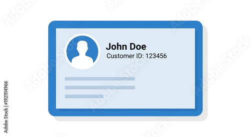 Customer ID Card Mockup with Profile Icon and Placeholder Text