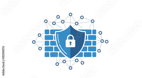 Cyber Security Firewall Protection Concept - Digital Network Shield