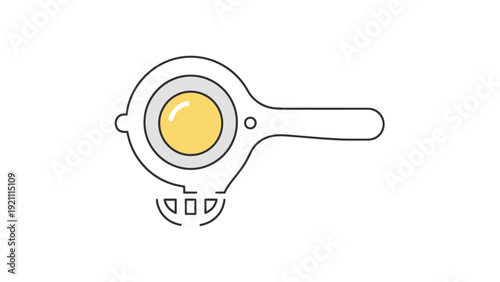 Simple Illustration of Fried Egg in a Pan