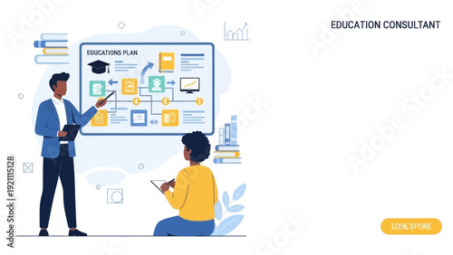 Student plans education strategy on interactive whiteboard