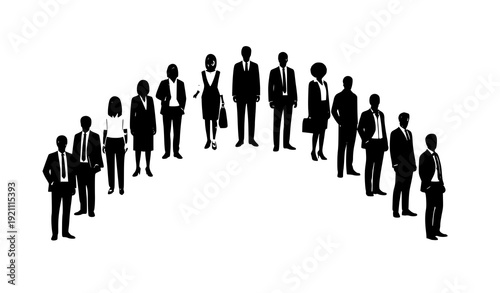 Professional Corporate Team Vector Illustration with Diverse Faceless Business People