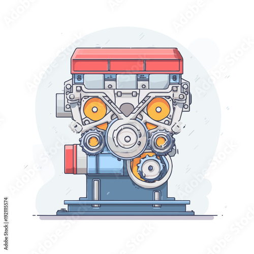 Detailed Internal Combustion Engine Illustration