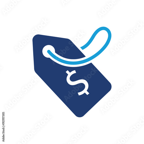 Price tag icon with dollar signs vector design