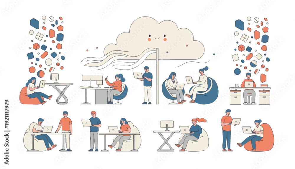 Obraz premium Optimized Cloud Data Management for Flexible Professional Workflows and Team Productivity