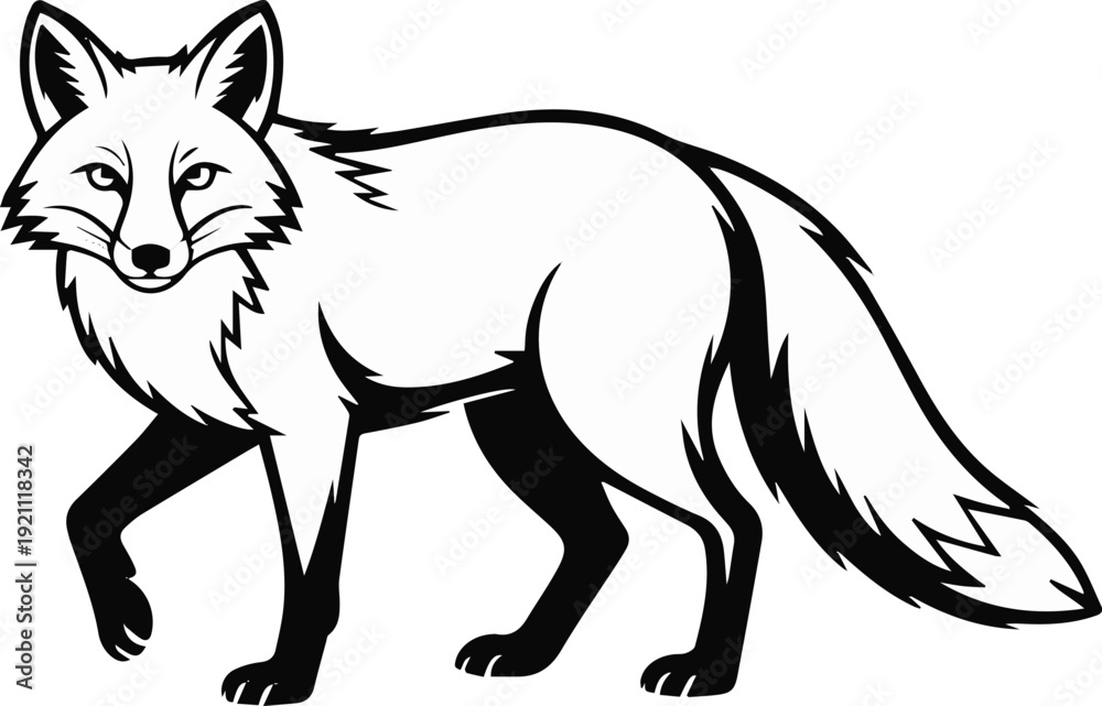 Obraz premium Fox coloring page line art for print