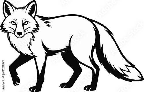 Fox coloring page line art for print