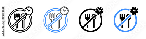 Fasting and Meal Timing Schedule Icon Vector Illustration