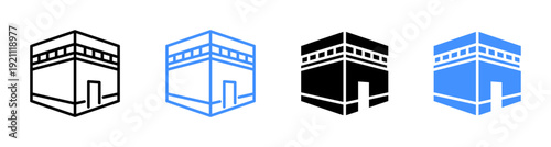 Kaaba Icon Makkah Saudi Arabia Vector Illustration