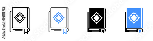 Holy Al-Quran Book Icon Vector Illustration