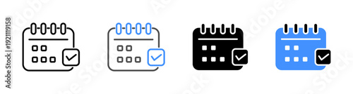 Calendar Schedule and Important Dates Icon Vector Illustration