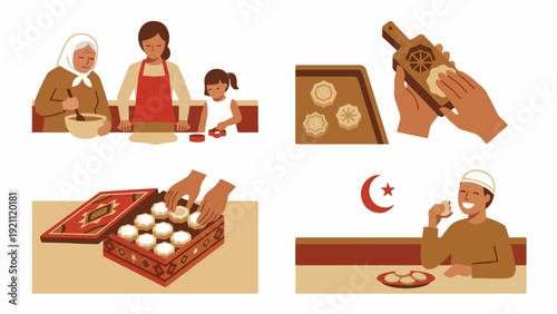 Family Baking Traditional Eid Cookie Sweet Preparation Set